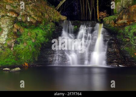 Goit Stock Wasserfall in der Nähe von Haworth in West Yorkshire, Großbritannien Stockfoto