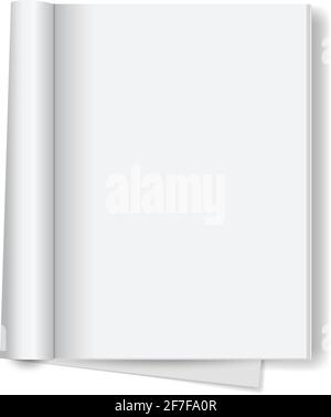 Leeres Buch öffnen auf weißem Hintergrund Stock Vektor