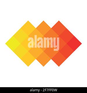 Abstraktes pixelisiertes Mosaik-Logo-Design Stock Vektor