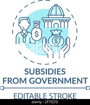 Symbol für das Konzept der staatlichen Subventionen Stock Vektor