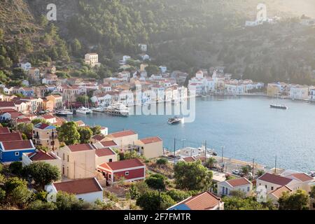 Kastellorizo (Castellorizo), von der Türkei auch als Meis bekannt, Dodekanes, Griechische Inseln, Griechenland, Europa Stockfoto
