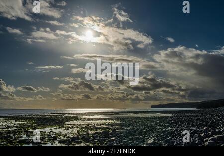 Der Strand von Llantwit Major an der Glamorgan Heritage Coast, South Wales, Großbritannien Stockfoto