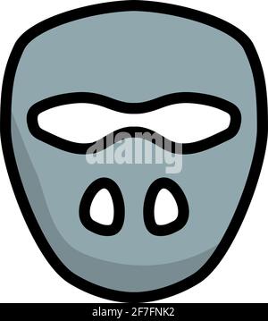 Symbol Für Cricket-Maske. Editierbare Fett Formatigte Kontur Mit Farbfüllungsdesign. Vektorgrafik. Stock Vektor