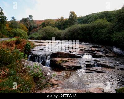 Der Fluss Avon in der Nähe der Shipley Bridge in Dartmoor, Devon. Stockfoto