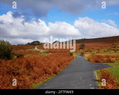 Der Weg hinauf zum Avon-Staudamm am Dartmoor, Devon. Stockfoto