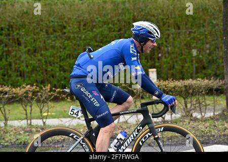 Der Däne Michael Morkov von Deceuninck - Quick-Step fährt die 109-h-Ausgabe des „Scheldeprijs“-Radrennens, 193,8 km von Terneuzen, Nethe entfernt Stockfoto