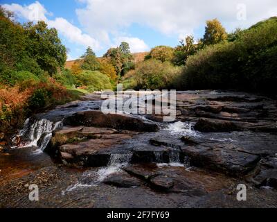 Der Fluss Avon in der Nähe der Shipley Bridge in Dartmoor, Devon. Stockfoto