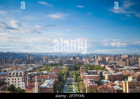 Armenien, Eriwan, Blick auf Eriwan und den Berg Ararat Stockfoto