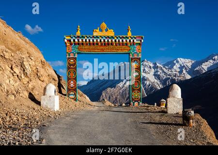 Tore von Ki gompa, Spiti Valley, Himachal Pradesh Stockfoto