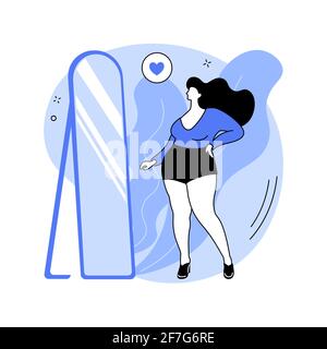 Body positive abstrakte Konzept Vektor-Illustration. Stock Vektor