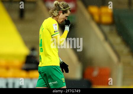 6. April 2021; Carrow Road, Norwich, Norfolk, England, English Football League Championship Football, Norwich gegen Huddersfield Town; Todd Cantwell von Norwich City Stockfoto