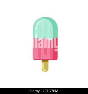 Leckere Eiscreme Sommer Popsicle Vecor Illustration Stock Vektor