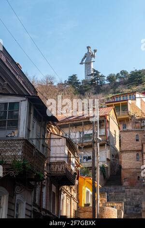 Das Denkmal für das berühmte georgische Symbol Qartlis deda. Mutter der Georgier Statue. Reisen Stockfoto