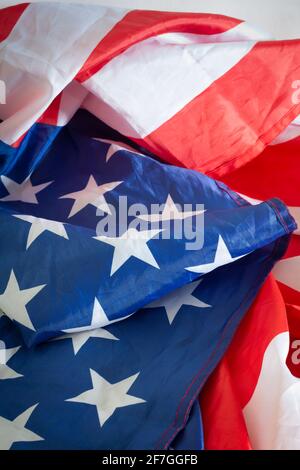 Nahaufnahme der US-Flagge. Stockfoto
