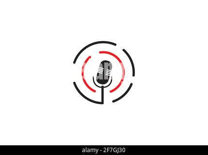 Mikrofon, Musik Logo Design Vektor Vorlage. Stock Vektor