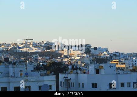 Blick auf die Medina der marokkanischen Stadt Tanger Stockfoto