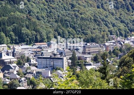 Skigebiet Le Mont-Dore im Puy-de-Dome, Auvergne-Rhone-Alpes im Zentralmassiv, Frankreich Stockfoto