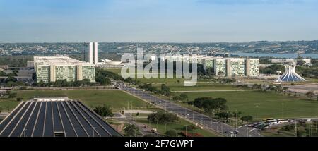 Panorama-Luftaufnahme von Brasilia - Brasilia, Distrito Federal, Brasilien Stockfoto