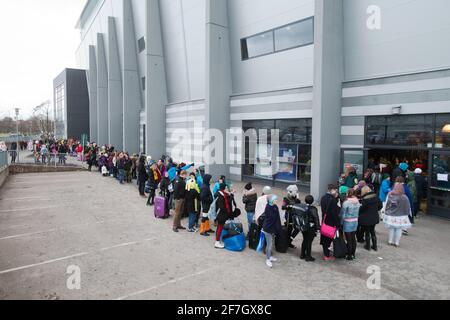 Das Spiel- und Cosplay-Festival NärCon Winter 2016 in der Saab Arena, Linköping, Schweden. Stockfoto