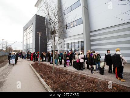 Das Spiel- und Cosplay-Festival NärCon Winter 2016 in der Saab Arena, Linköping, Schweden. Stockfoto