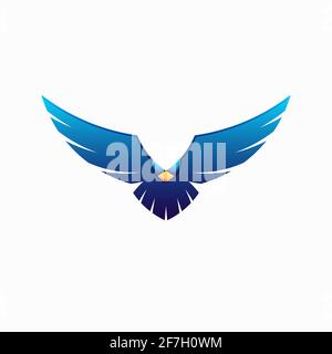 Wildvögel-Logo-Design. Vektor-Illustration von abstrakten blauen Vogel fliegen Stock Vektor
