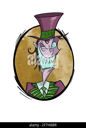 cowgirl mit Haltung handgezeichnete Comic-Figur Illustration Stockfoto