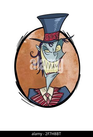 cowgirl mit Haltung handgezeichnete Comic-Figur Illustration Stockfoto