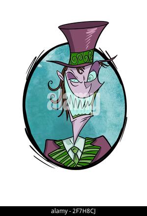 cowgirl mit Haltung handgezeichnete Comic-Figur Illustration Stockfoto
