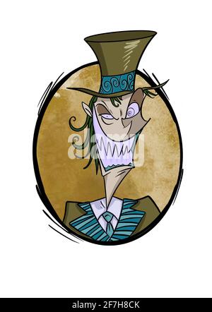 cowgirl mit Haltung handgezeichnete Comic-Figur Illustration Stockfoto