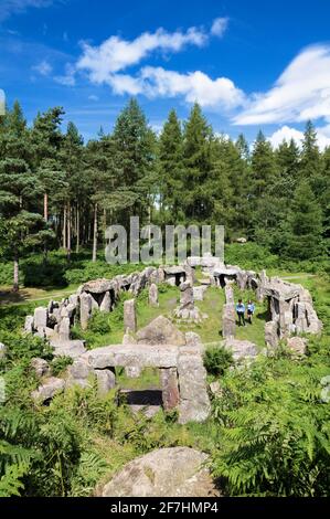 Der Druid's Temple Torheit auf dem Swinton Park Anwesen, Ilton, North Yorkshire, England, Großbritannien Stockfoto