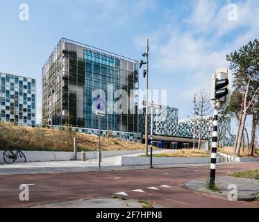 Seitenansicht des Internationalen Strafgerichtshofs Cour Straf International Stockfoto
