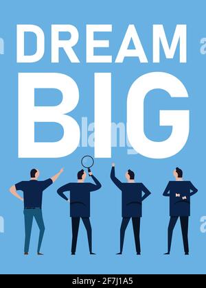 Träumen Sie große motivierende Angebote für Unternehmen zu denken und zu planen Zielerreichung festlegen Stock Vektor