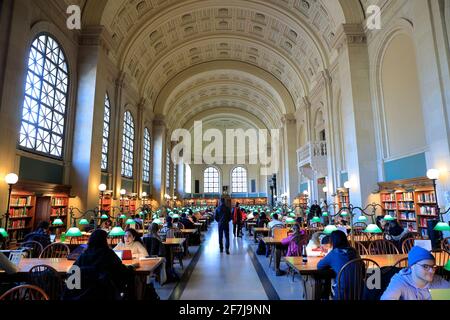 Der Hauptlesesaal der Bates Hall in Boston Central Library.Back Bay.Boston.Massachusetts.USA Stockfoto