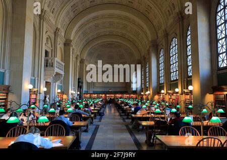 Der Hauptlesesaal der Bates Hall in Boston Central Library.Back Bay.Boston.Massachusetts.USA Stockfoto