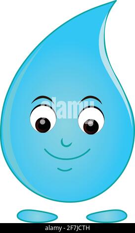 Wassertropfen Cartoon Logo Symbol Vektor isoliert auf weißem Hintergrund Stock Vektor