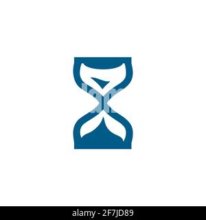 Sanduhr Blaues Symbol Auf Weißem Hintergrund. Vektor-Illustration Mit Blauem Flachem Stil. Stock Vektor