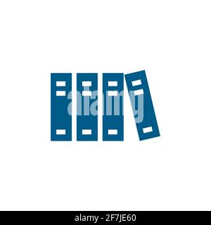 Blaues Symbol Der Bibliothek Auf Weißem Hintergrund. Vektor-Illustration Mit Blauem Flachem Stil. Stock Vektor