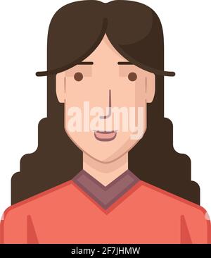 Illustration einer jungen Frau im flachen Stil gezeichnet. Stock Vektor