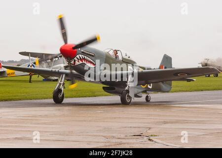 Mustang P51 ist gerade gelandet Stockfoto