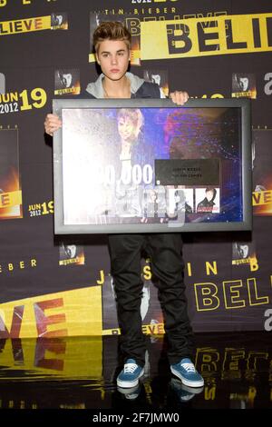 Mexico, DF (11/06/2012).-El Cantante Justin Bieber en conferencia de prensa en el Hotel W. MRPIXX. Stockfoto