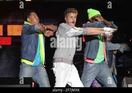 Mexico, DF (11/06/2012).-El Cantante Justin Bieber en concierto en el Zocalo de la Ciudad de Mexico. MRPIXX. Stockfoto