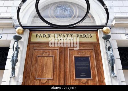 Eingang des Park Hyatt Paris Hotel - Paris - Frankreich Stockfoto