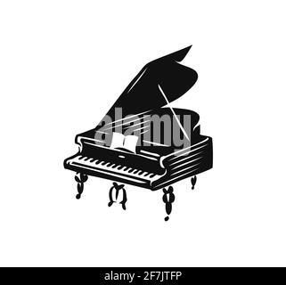 Grand Piano-Symbol oder -Logo. Vektorgrafik für Musikkonzepte Stock Vektor