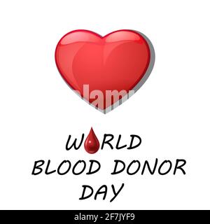 Lettering-Karte für den Weltblutspendertag. Vektor-Illustration von Spenden Blut Konzept mit abstrakter Form Bluttropfen für World Blood Donor Day 14. Juni Stock Vektor