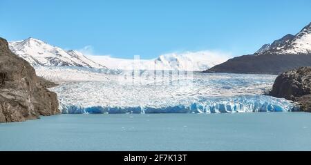 Grauer Gletscher im Torres Del Paine Nationalpark, Chile. Stockfoto