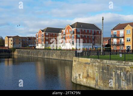 Wohnungen in Victoria Docks, Hull, Humberside, East Yorkshire, England Stockfoto