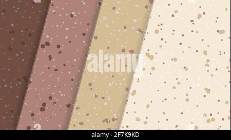 Mehrlagiges abstraktes Hintergrundpapier oder Fliesen in Braun und Beige Farben mit übereinander liegenden Flecken Stock Vektor