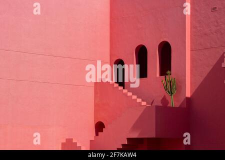 Ein rosa Schloss in Zhengzhou, Provinz Fujian, China. Stockfoto