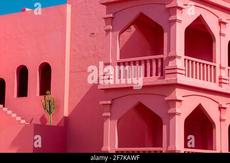 Ein rosa Schloss in Zhengzhou, Provinz Fujian, China. Stockfoto