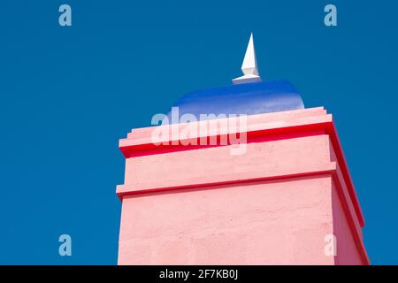 Ein rosa Schloss in Zhengzhou, Provinz Fujian, China. Stockfoto